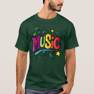 Music Colorfulypography with a Musical Note gift T-Shirt