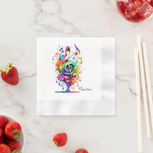 Music, colourful clef  napkin