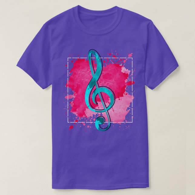 Music Composer Gift Treble Clef T-Shirt (Design Front)