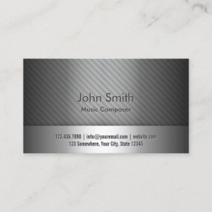 Music Composer Modern Silver Metallic Business Card
