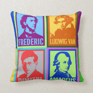 Music Composers    Modern Colourful Pop Art Cushion
