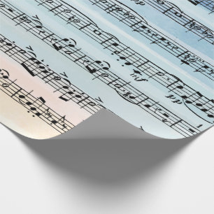 Music Composition On Watercolor Wrapping Paper