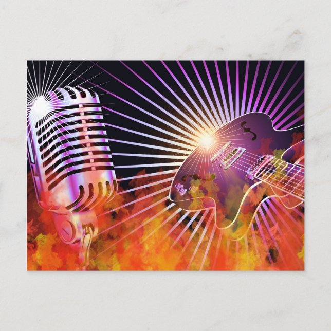 Music Concert Design with Guitar Postcard (Front)