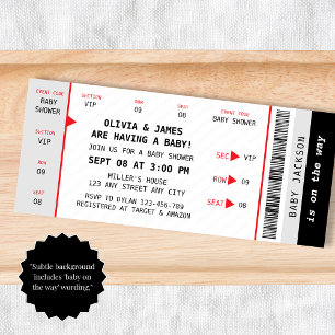Music Concert Ticket Unique Funny Baby Shower Invitation