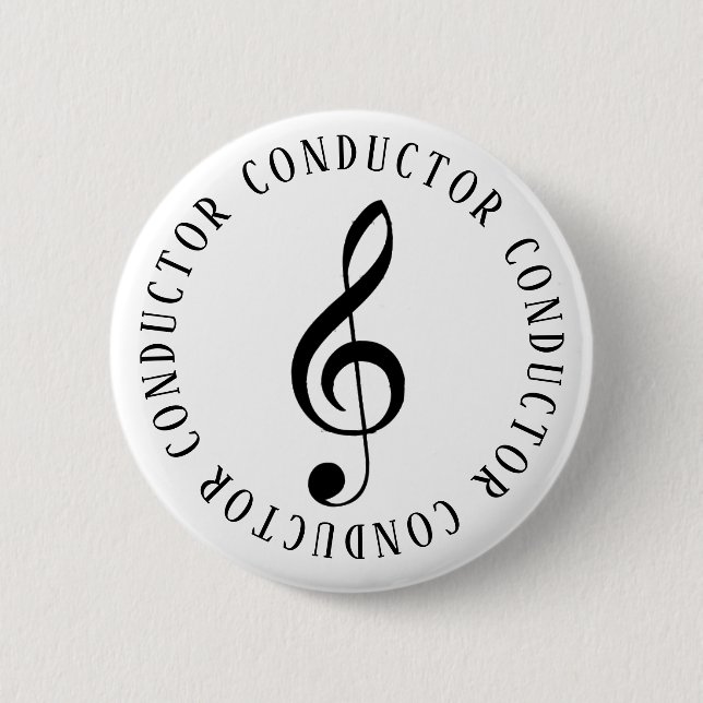 Music Conductor Treble Clef Button (Front)