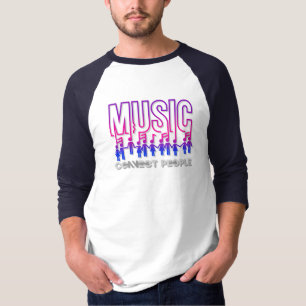 Music Connects People   Men 3/4 Sleeve Raglan T-Shirt