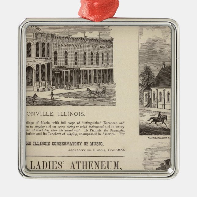 Music Conservatory, school, church Metal Tree Decoration (Front)