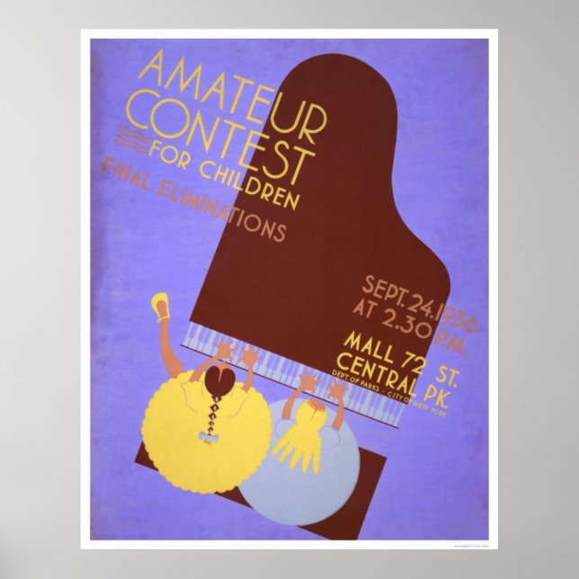 Music Contest Children 1936 WPA Poster (Front)