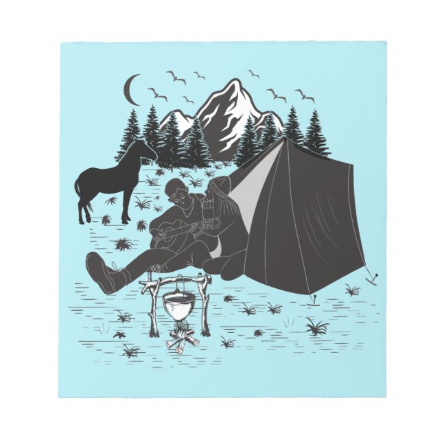 Music couple camping For celebrating valentine's Notepad (Front)