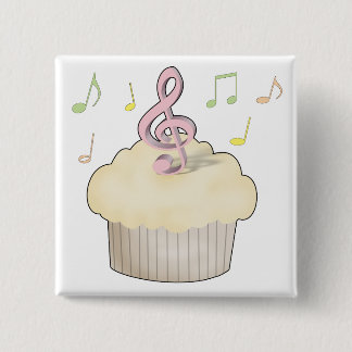 Music Cupcake 15 Cm Square Badge