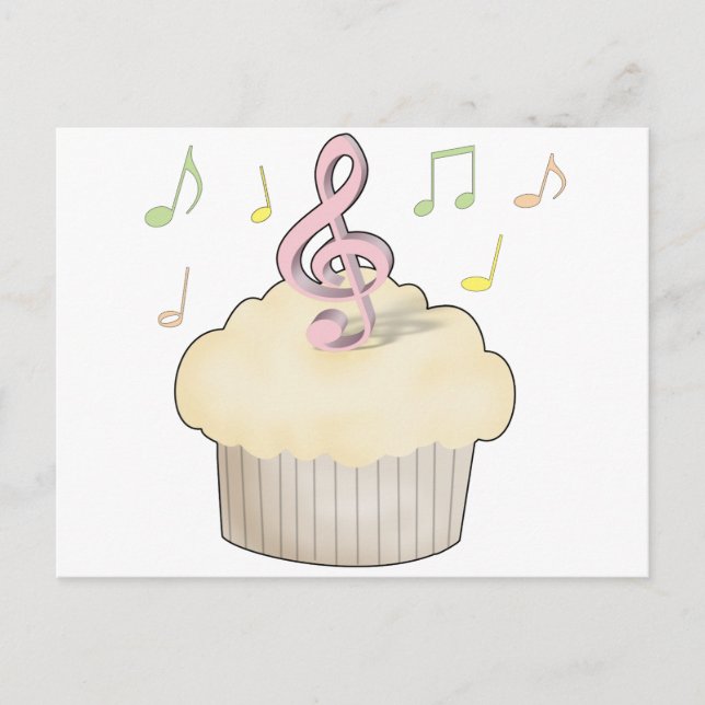 Music Cupcake Postcard (Front)