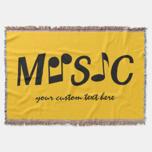 MUSIC custom colour & text throw blanket