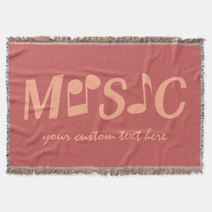 MUSIC custom colour & text throw blanket