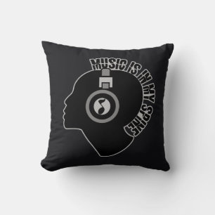 Music custom colour throw pillow