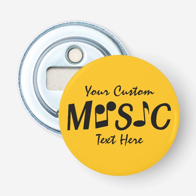 MUSIC custom text & colour bottle opener (Front)