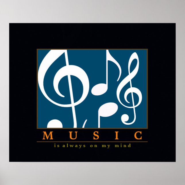 music decor, treble clef note poster (Front)