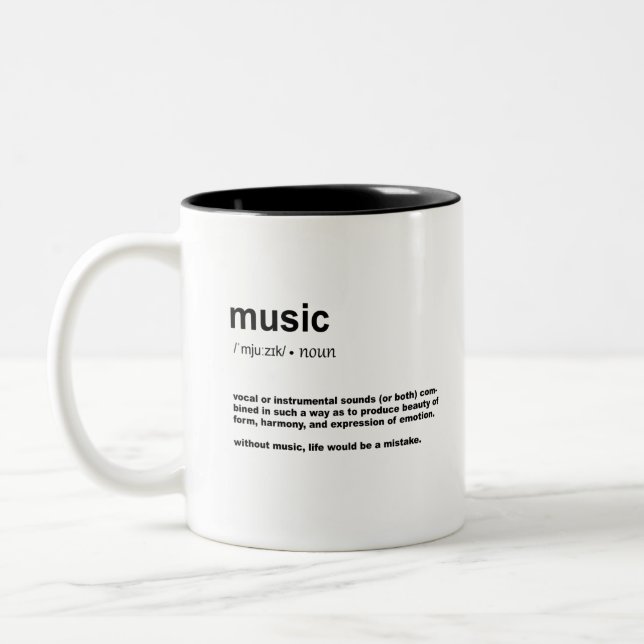 Music Definition Two-Tone Coffee Mug (Left)