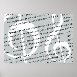 music definition with g-clef poster