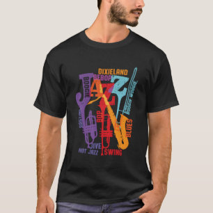 Music Design For Jazz Dixieland Swing Blues Men Wo T-Shirt