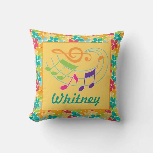 Music Design Personalised Musical Notes Pillow (Front)
