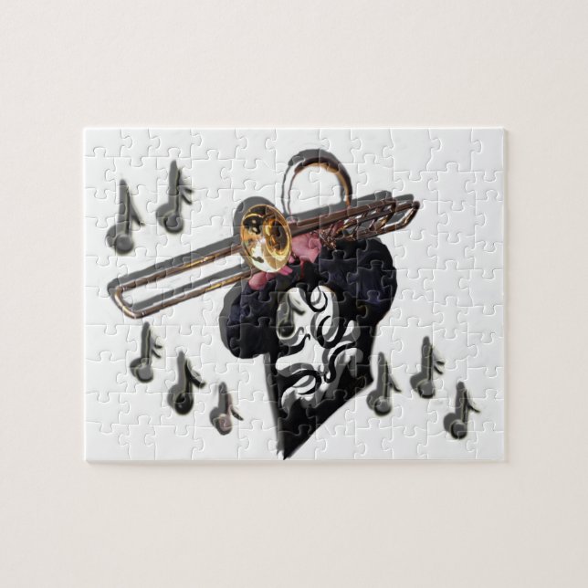 music design trombone player jigsaw puzzle (Horizontal)
