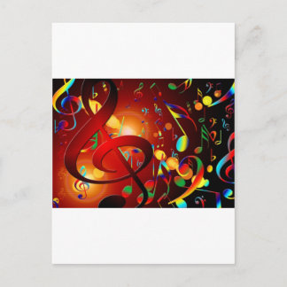 Music Destiny Song & Dance Notes Instruments Postcard