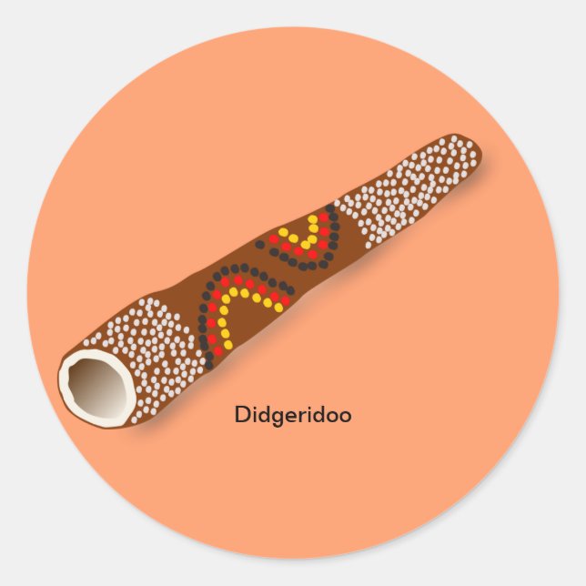 MUSIC: Didgeridoo Classic Round Sticker (Front)