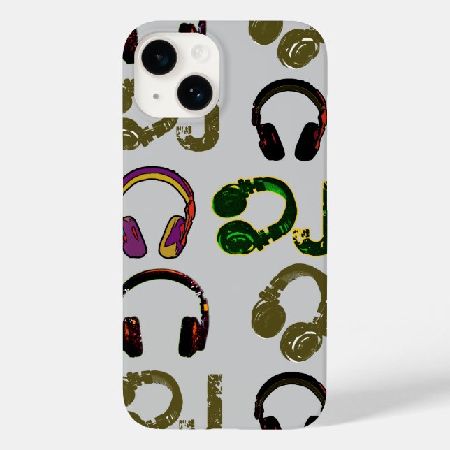 music disc jockey headphones Case-Mate iPhone case (Back)