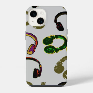 music disc jockey headphones iPhone case