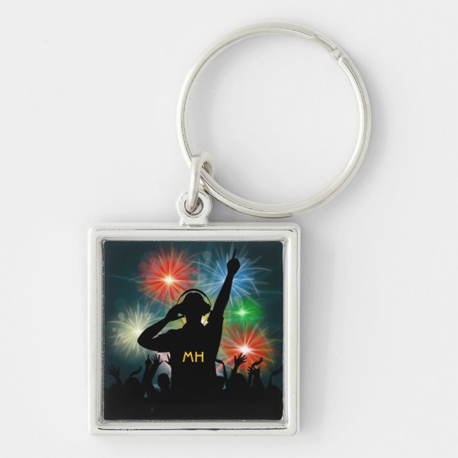 Music DJ custom monogram key chains (Front)