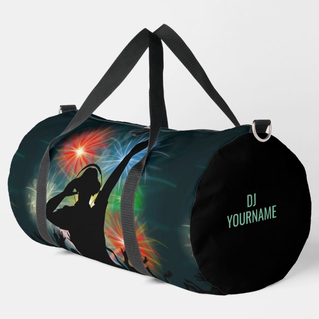 Music DJ custom name Duffle Bag (Left Corner)