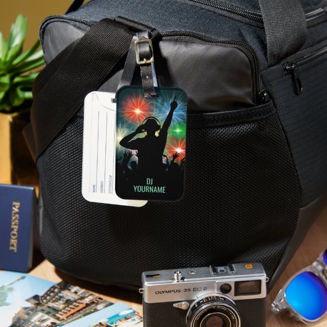 Music DJ custom name Luggage Tag (Front & Back)