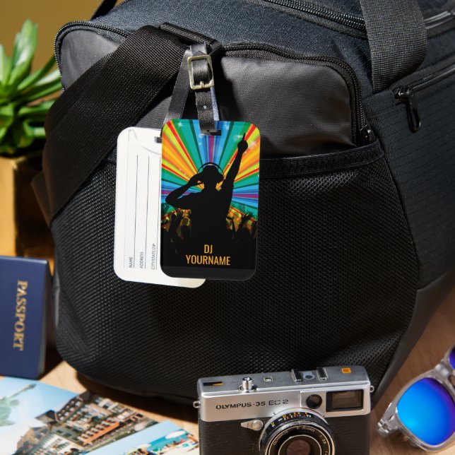 Music DJ custom name Luggage Tag (Front & Back)