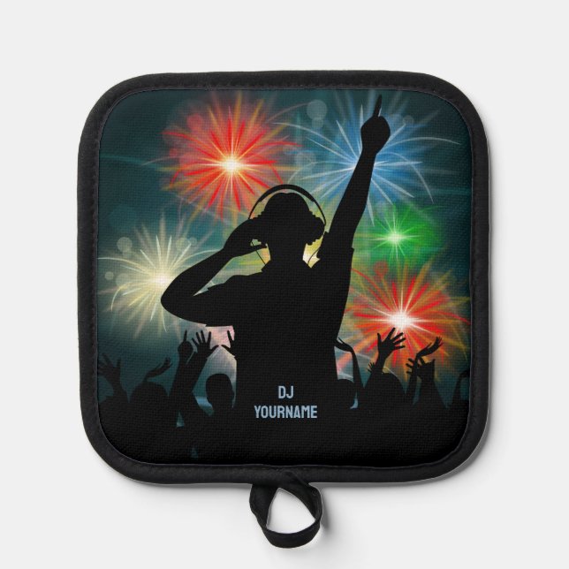 Music DJ custom name Pot Holder (Front)