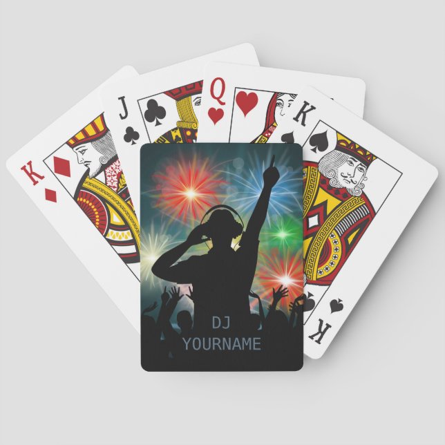Music DJ custom text playing cards (Back)