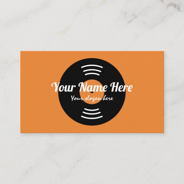 Music DJ deejay disc jockey business card template (Front)