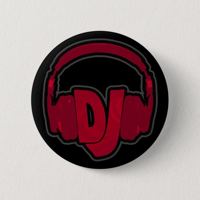 music DJ headphone 6 Cm Round Badge (Front)
