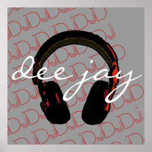 music DJ headphone decorantig wall Poster
