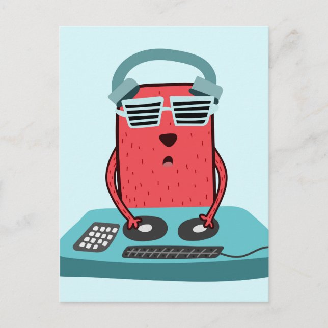 Music DJ Mixer School Band Cool Musician Art Postcard (Front)