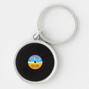 Music DJ stlye vinyl cover Key Ring