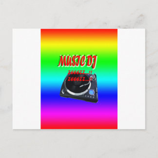 Music Dj With Background Postcard