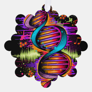 Music DNA Tree Decoration Card