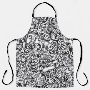 Music Doodles Vintage Background Apron