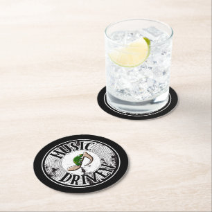 Music driven round paper coaster