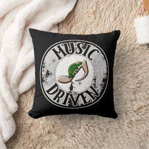 Music driven  throw pillow
