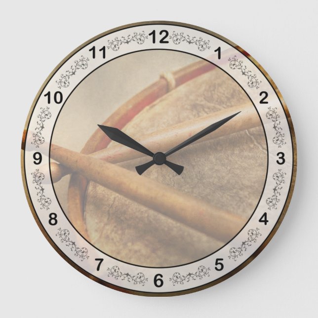 Music - Drum - Cadence  Large Clock (Front)