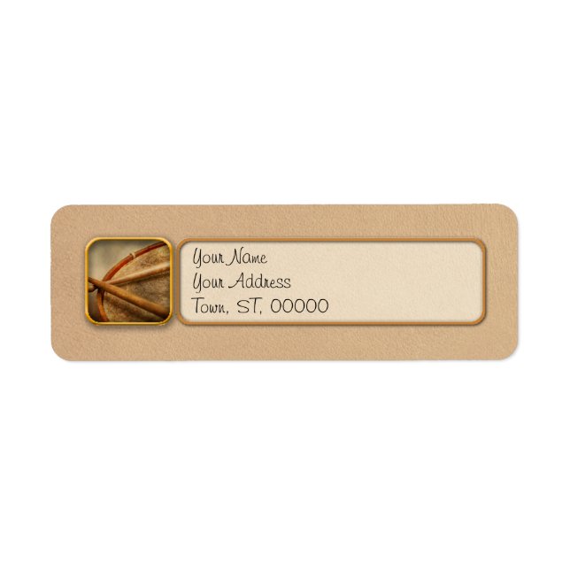 Music - Drum - Cadence Return Address Label (Front)