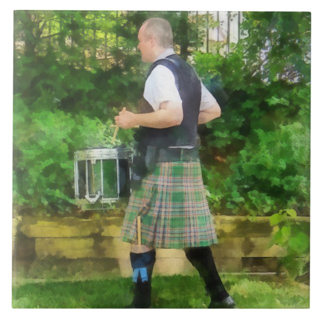 Music - Drummer in Pipe Band Tile (Front)