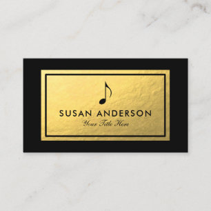 Music Eighth Note - Faux Gold Foil Business Card