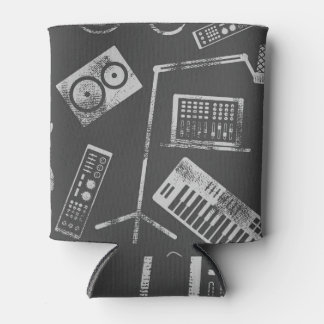 Music elements: vintage seamless background. can cooler